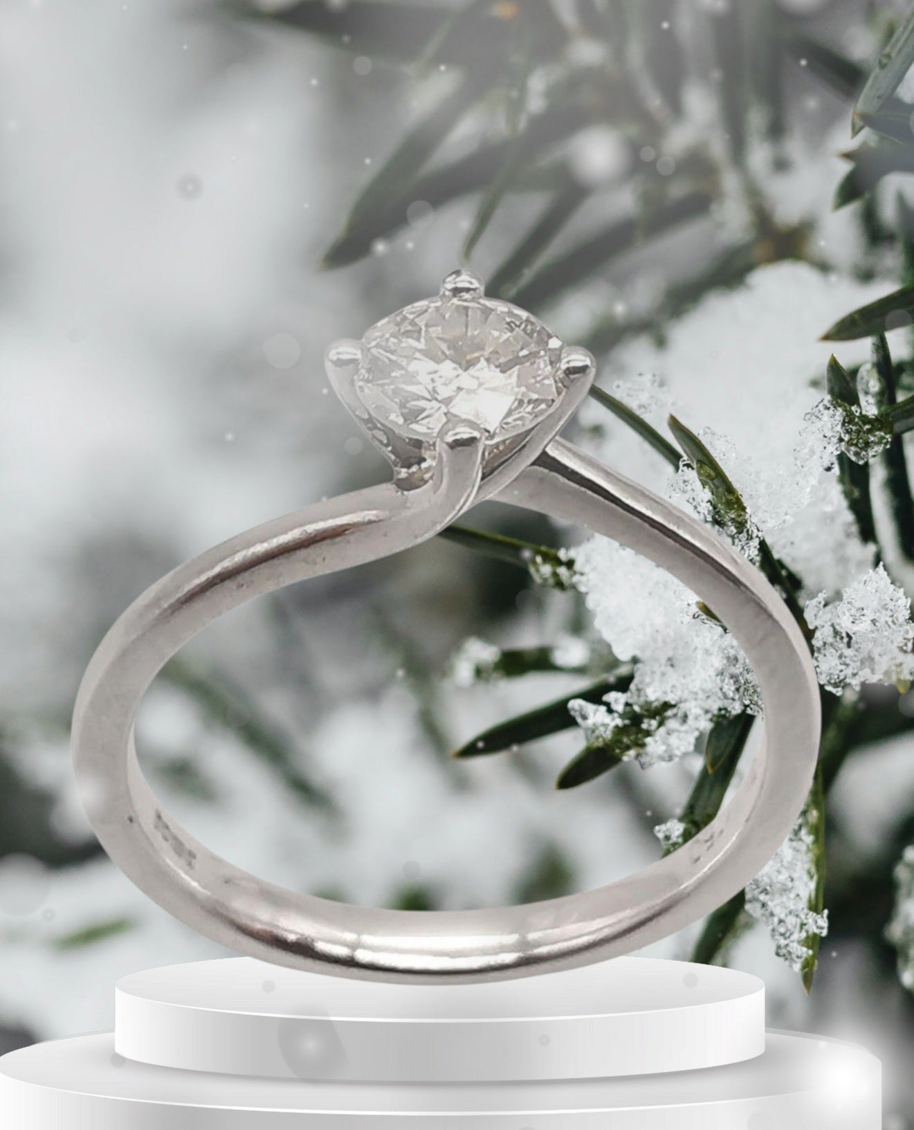 Anello - 18 carati Oro bianco - 0.55ct. tw. Diamante (Naturale)