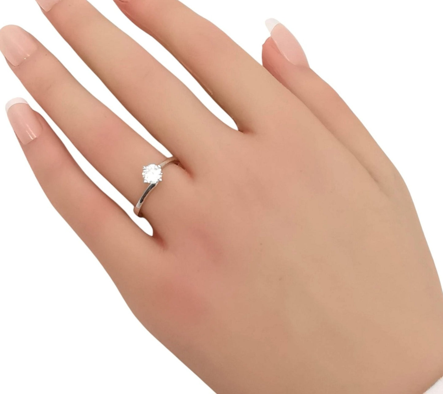 Anello - 18 carati Oro bianco - 0.55ct. tw. Diamante (Naturale)