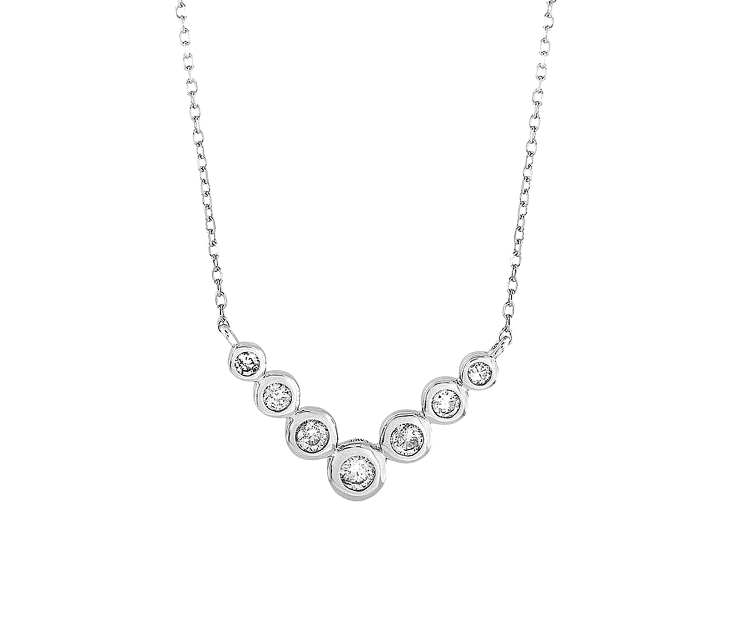 Collana trilogy in oro bianco 18k con diamanti naturali 0.85ct