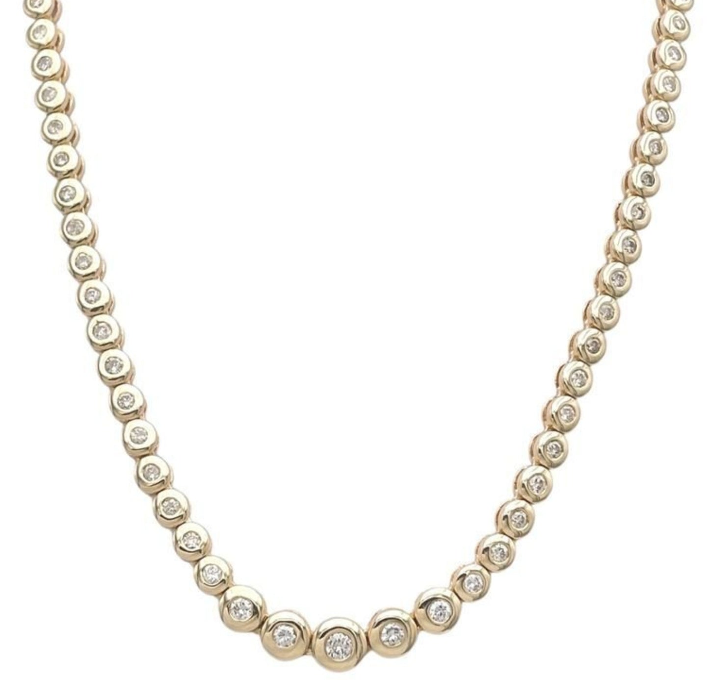 Collana tennis a cipollina in oro e diamanti naturali 6.40ct