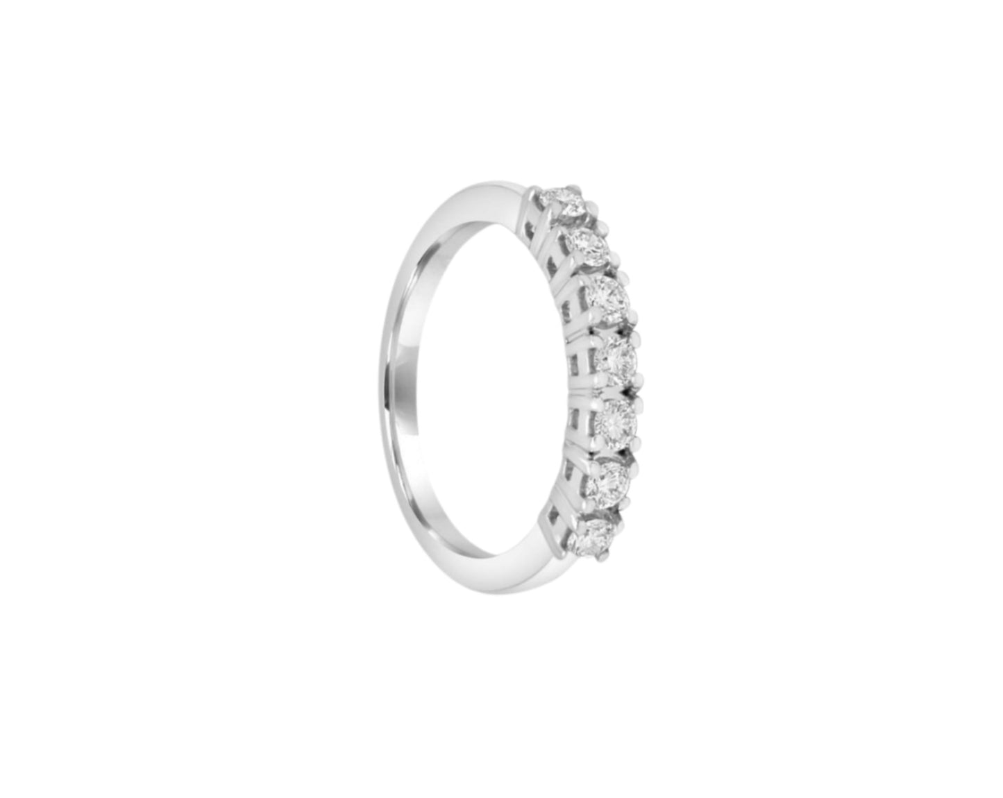 Anello riviera in oro bianco 18k con diamanti naturali 0.56ct