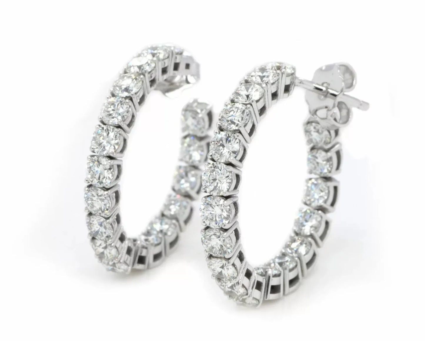 Orecchini a cerchio - 18 carati Oro bianco 1.80 ct Diamante (Naturale)