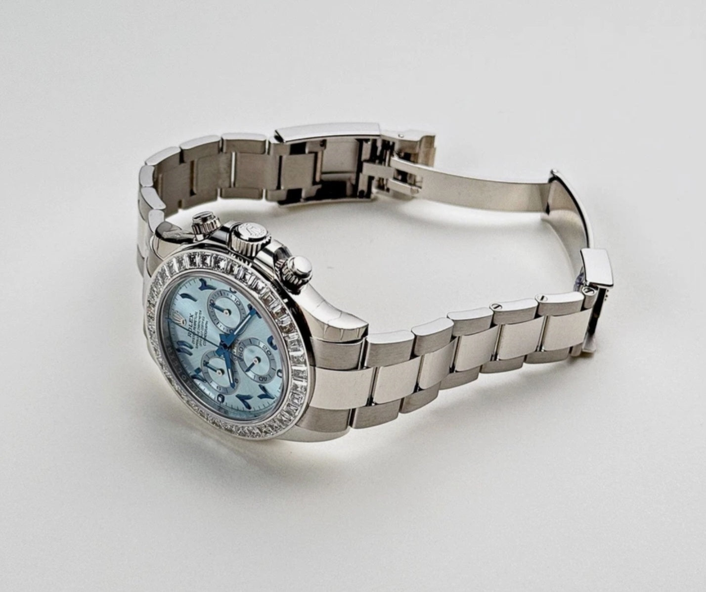 Rolex Daytona platino diamante blu ghiaccio quadrante arabo (2023)
