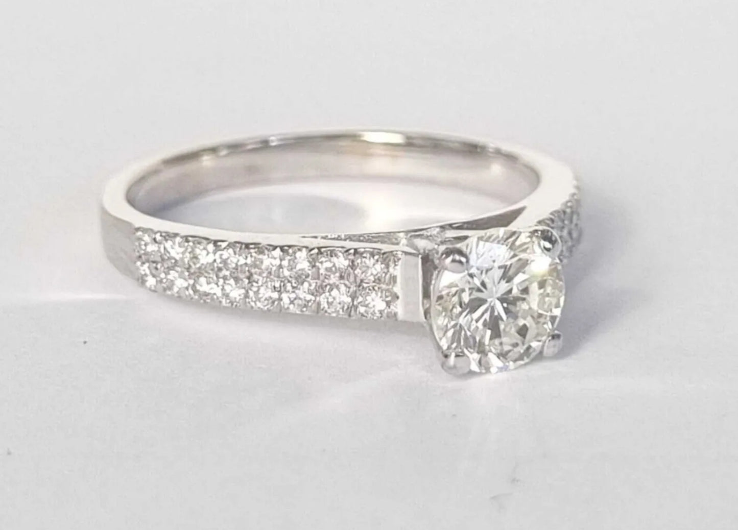 Anello di fidanzamento - 18 carati Oro bianco - 1.01ct. tw. Diamante (Naturale)