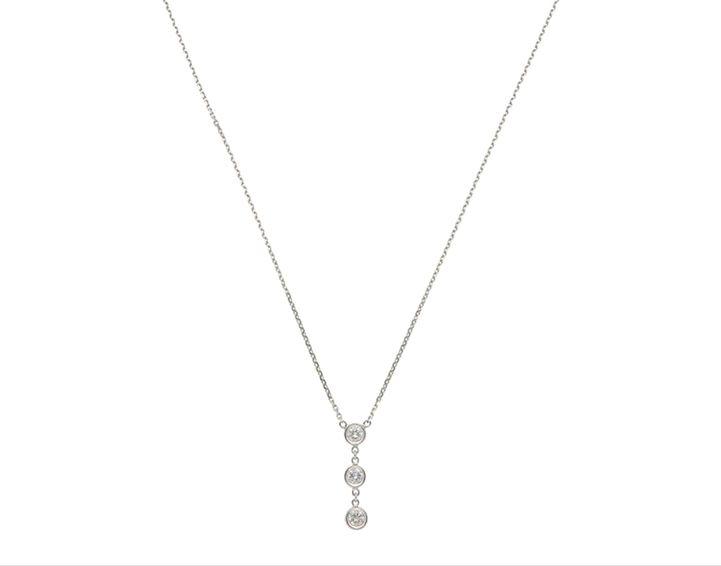 Collana trilogy in oro bianco 18k con diamanti naturali 0.45ct