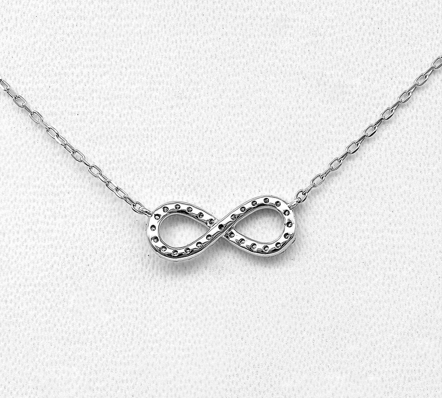 Collana con ciondolo - 18k bianco 0.21ct. tw. Diamante (Naturale)