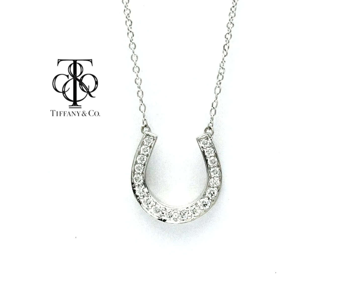 Tiffany & Co. - Collana con ciondolo oro bianco 18k- 0.54 ct diamante naturale