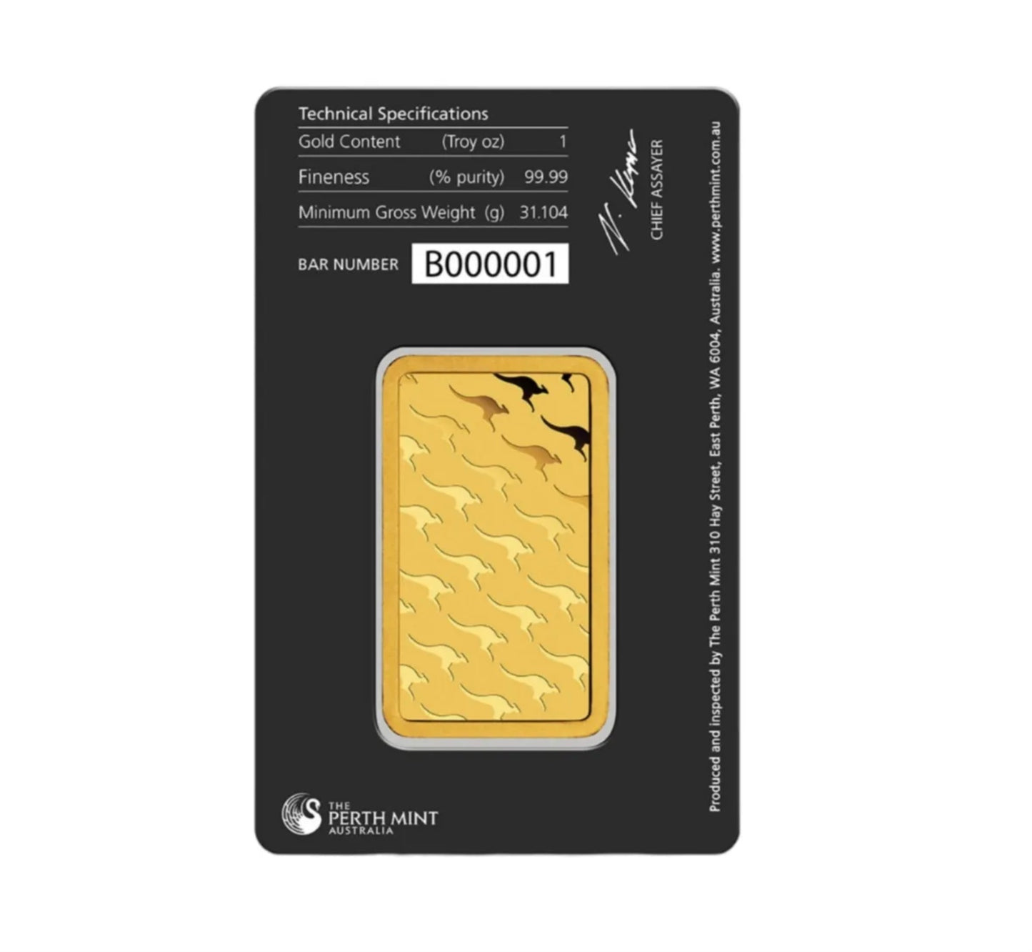 Lingotto oro puro 24 k 10 once 311.10 grammi the Perth mint Australia