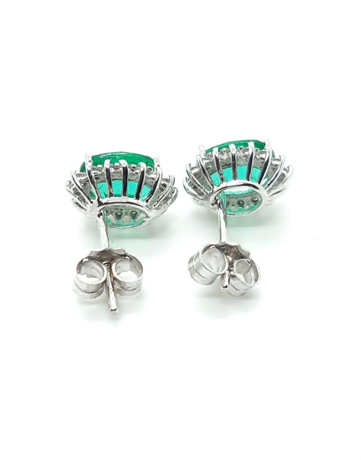 Orecchini - 18 carati Oro bianco Rubino - Diamante