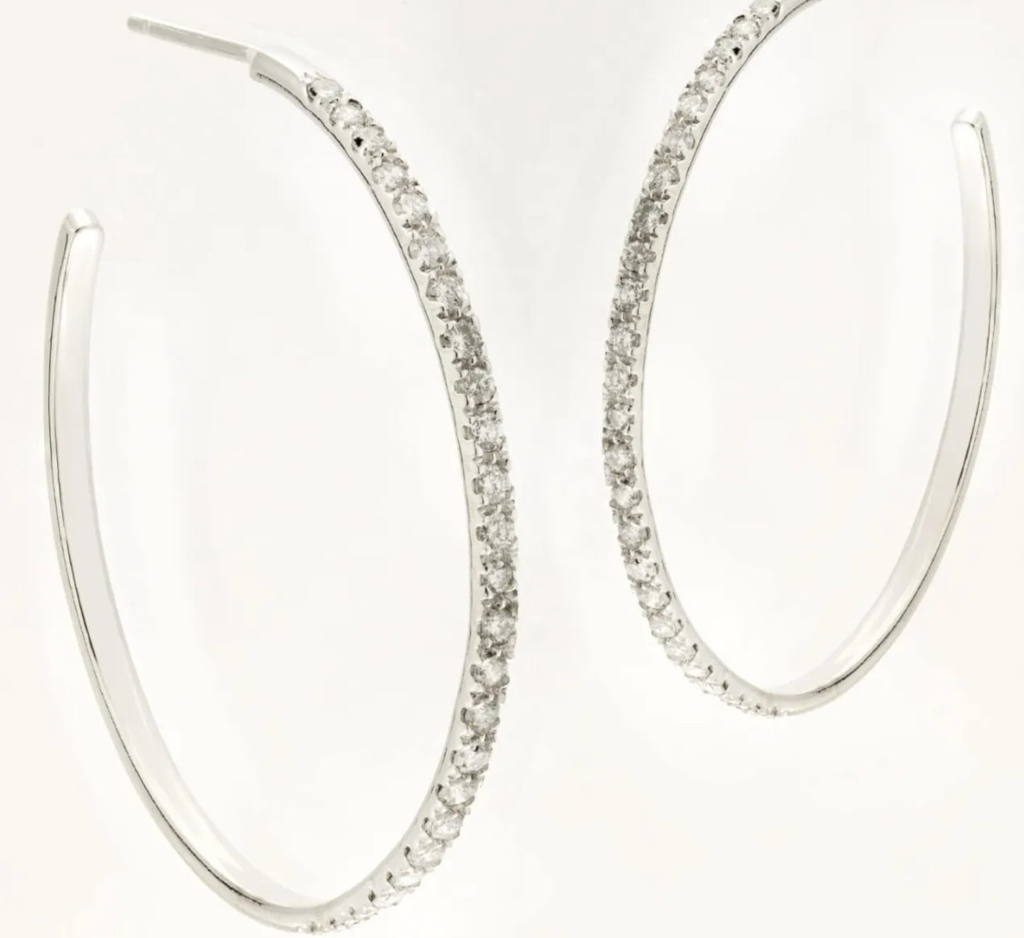 Orecchini a cerchio - 18 carati Oro bianco 1.01 ct Diamante (Naturale)