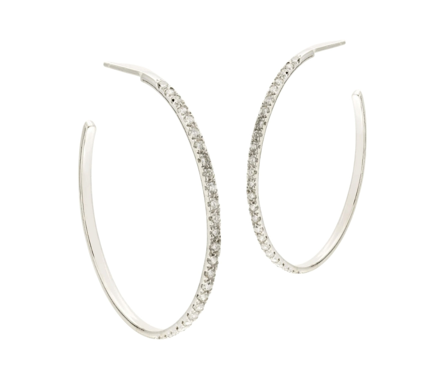 Orecchini a cerchio - 18 carati Oro bianco 1.01 ct Diamante (Naturale)