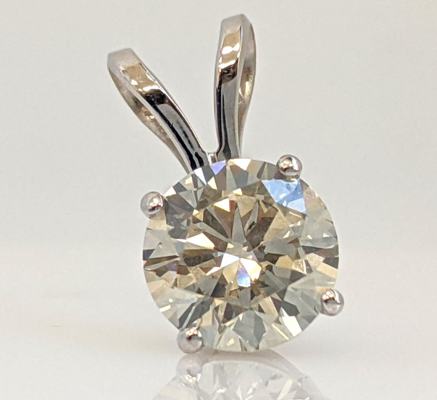 Ciondolo - 18 carati Oro bianco - 0.96ct. tw. Diamante ( naturale) -IGI