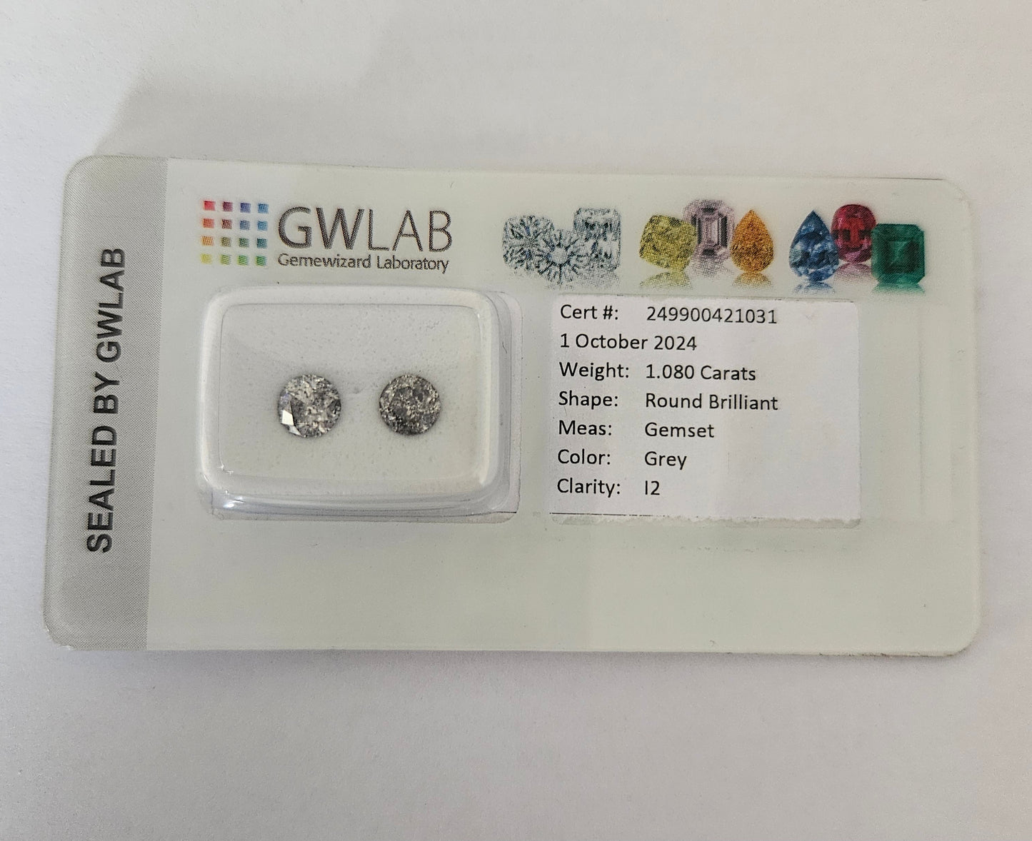 Coppia Diamante naturale certificato 1.080ct