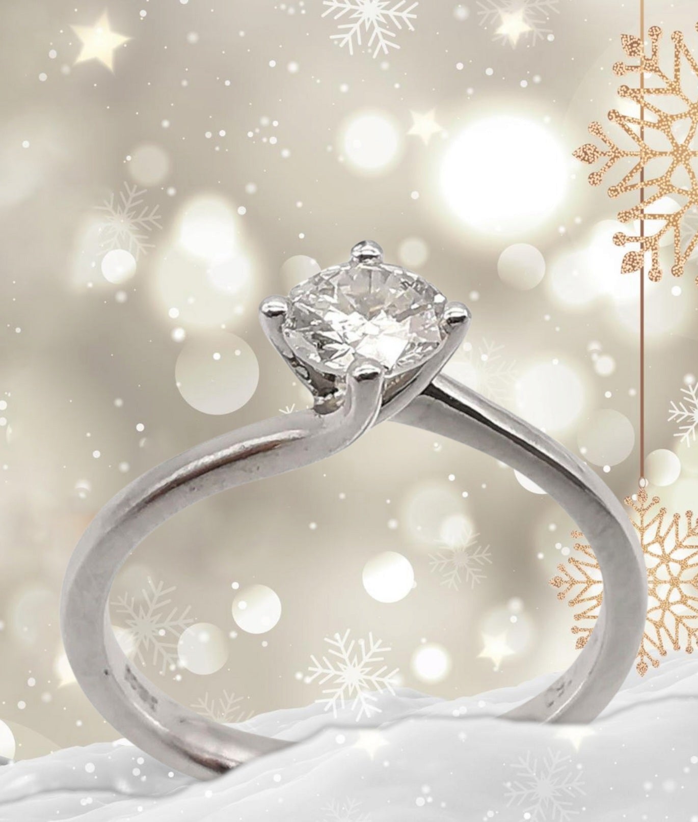 Anello - 18 carati Oro bianco - 0.55ct. tw. Diamante (Naturale)