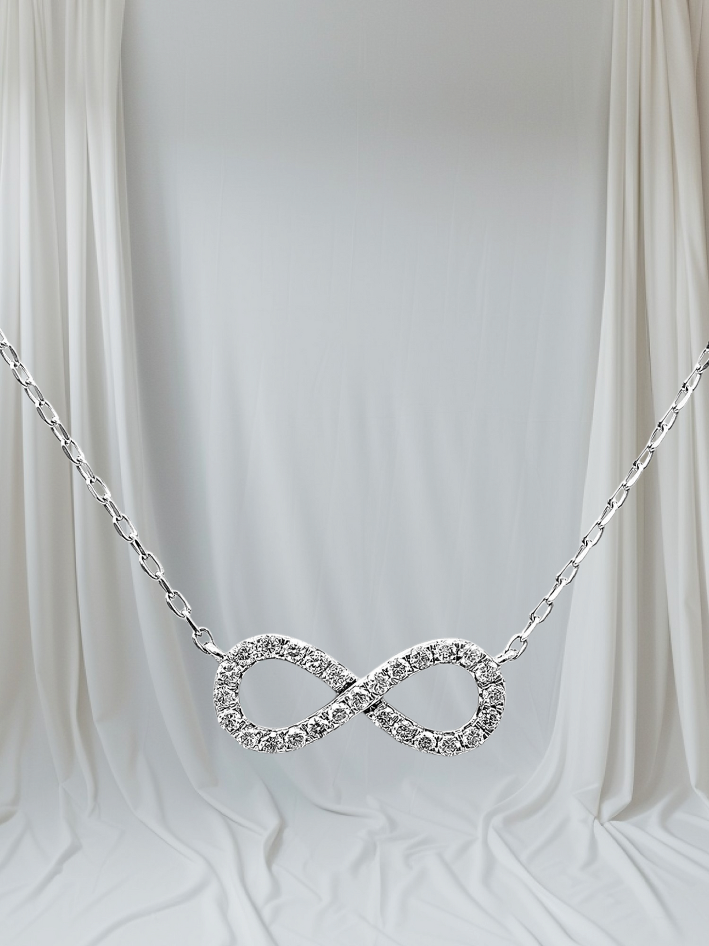 Collana con ciondolo - 18k bianco 0.21ct. tw. Diamante (Naturale)