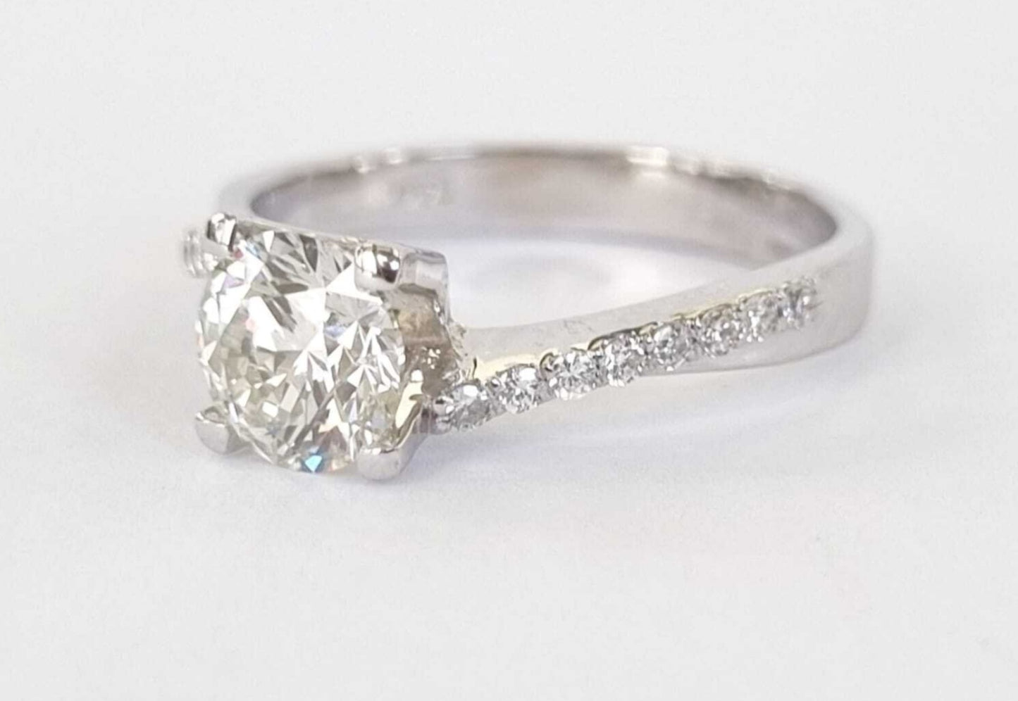 Anello di fidanzamento - 18 carati Oro bianco - 0.76 ct. tw. Diamante (N