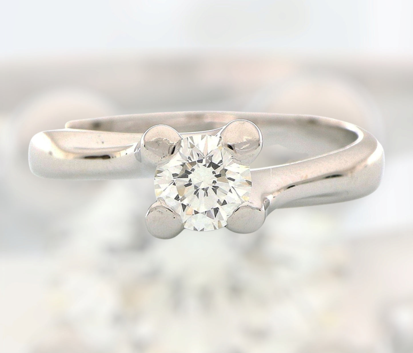 Anello - 18 carati Oro bianco - 0.35ct. tw. Diamante (Naturale)