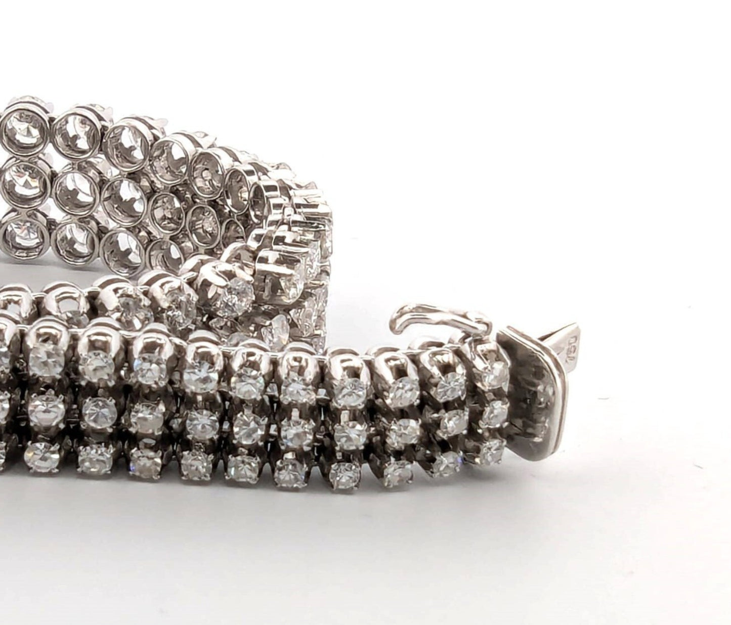 Bracciale Tennis - 18 carati Oro bianco, 18 ct Diamante (Naturale)