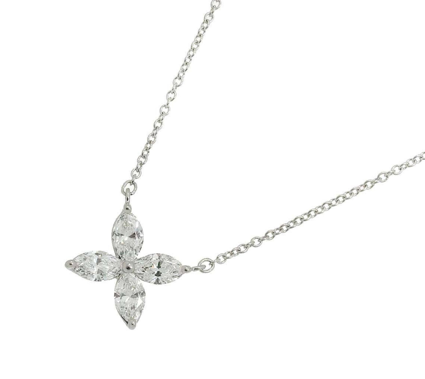 Collana in oro bianco 18k e diamanti naturali marquise 0.80ct