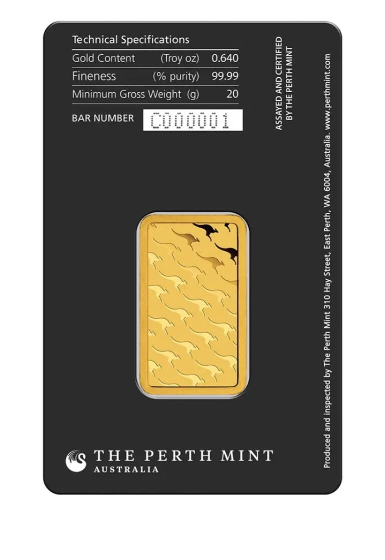 Lingotto oro puro 24k 20 grammi (the perth mint) Australia