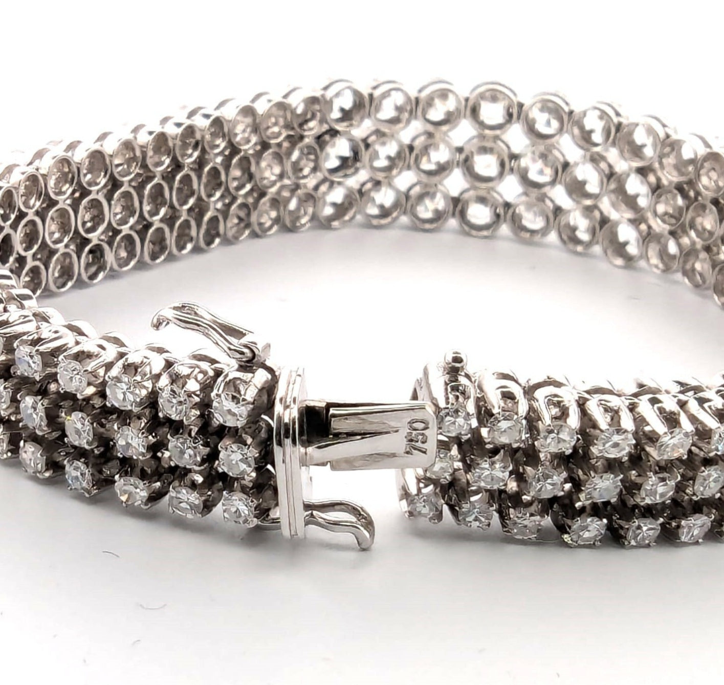Bracciale Tennis - 18 carati Oro bianco, 18 ct Diamante (Naturale)