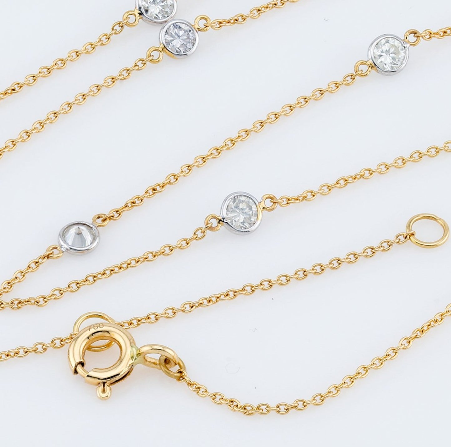 Collana in oro giallo 18k e diamanti naturali 1.40ct