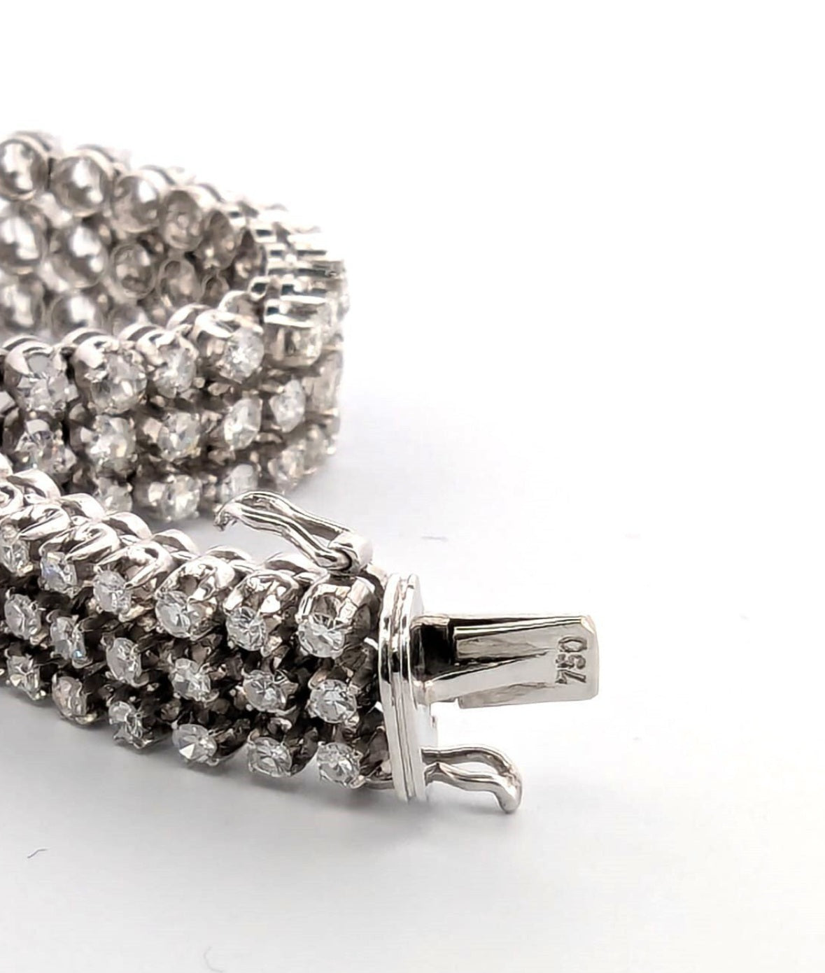 Bracciale Tennis - 18 carati Oro bianco, 18 ct Diamante (Naturale)