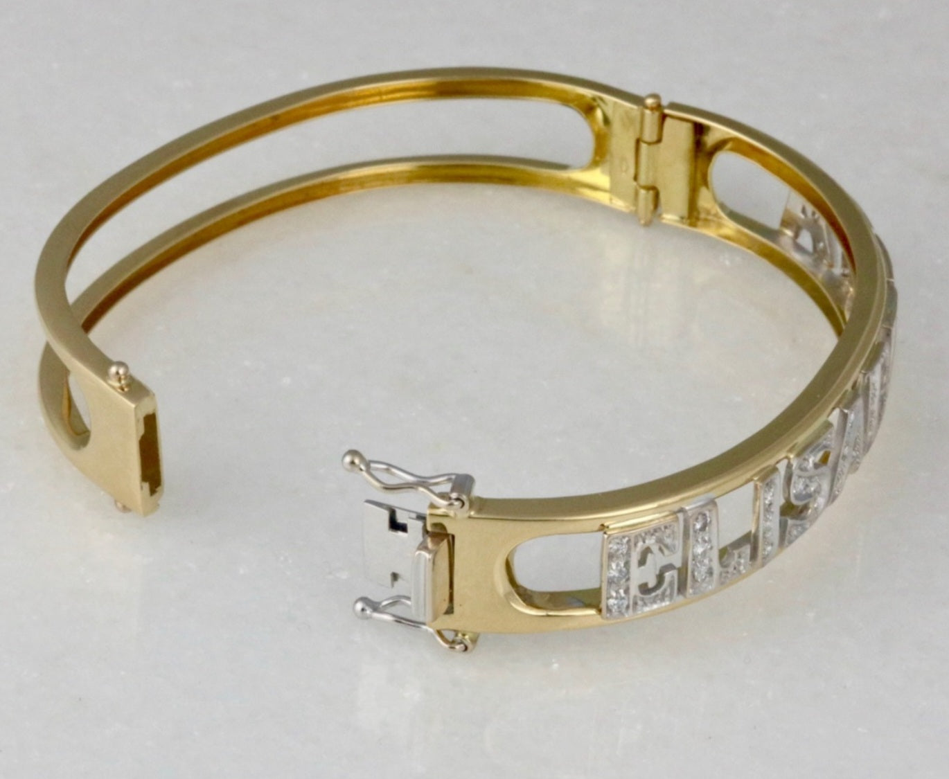 Bracciale personalizzato in oro giallo 18k e diamanti naturali