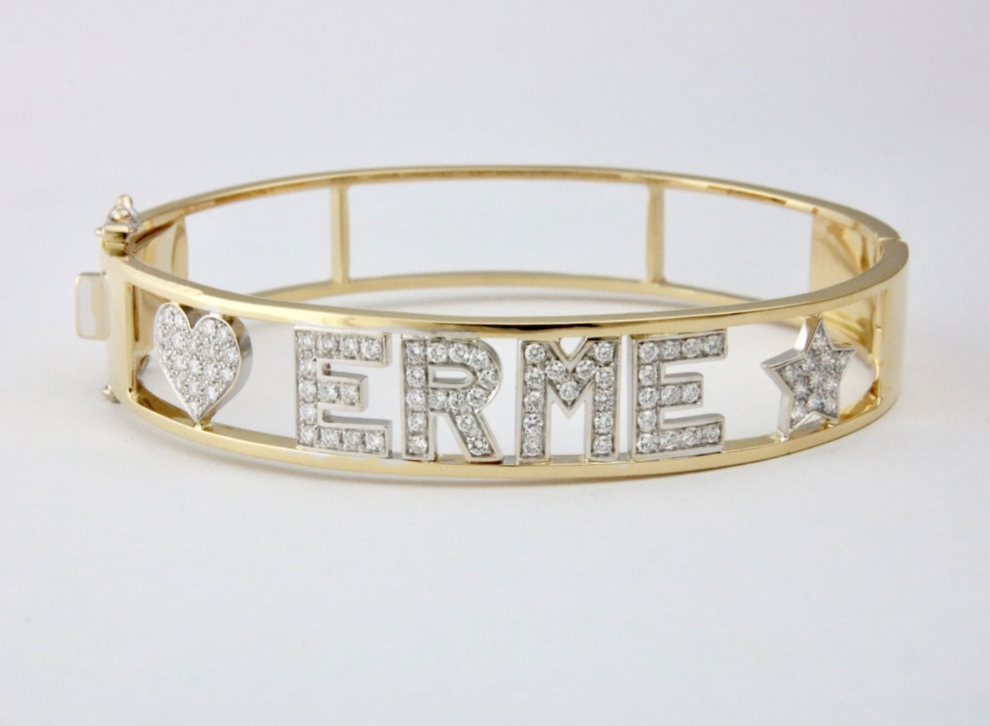 Bracciale personalizzato in oro giallo 18k e diamanti naturali