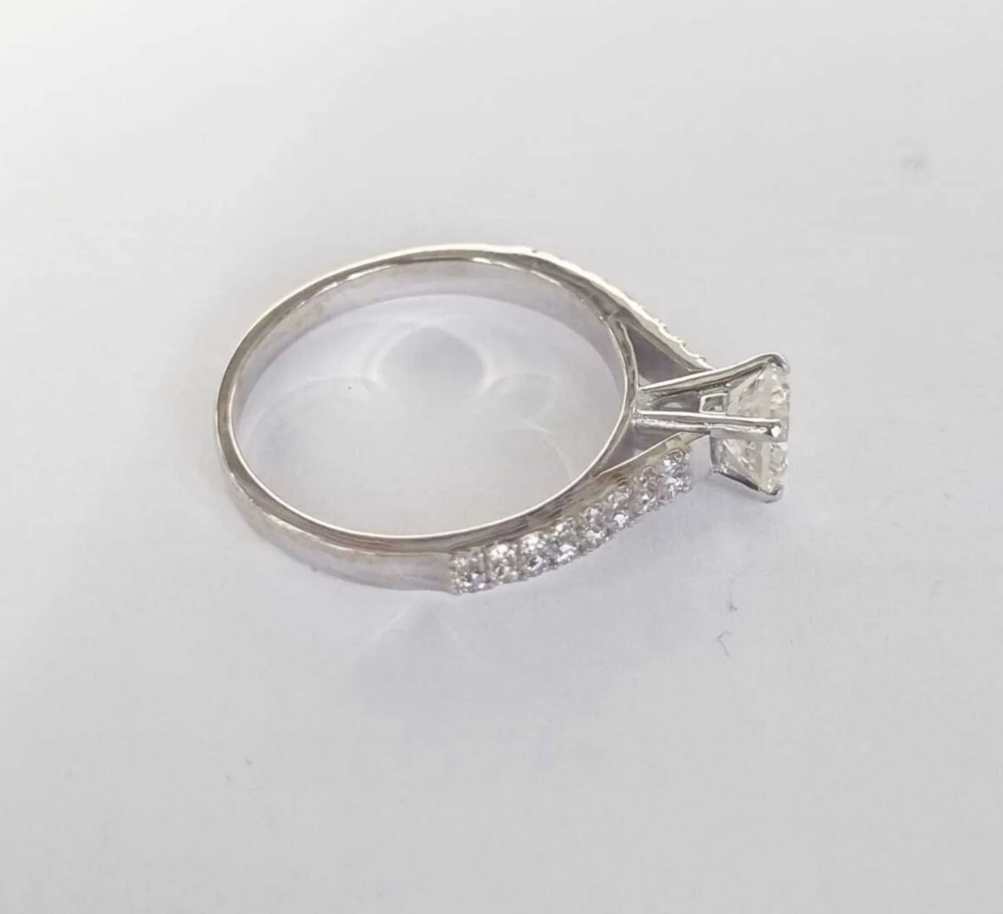 Anello di fidanzamento - 18 carati Oro bianco - 1.01ct. tw. Diamante (Naturale)