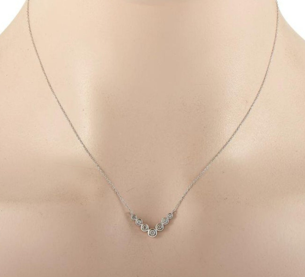 Collana trilogy in oro bianco 18k con diamanti naturali 0.85ct