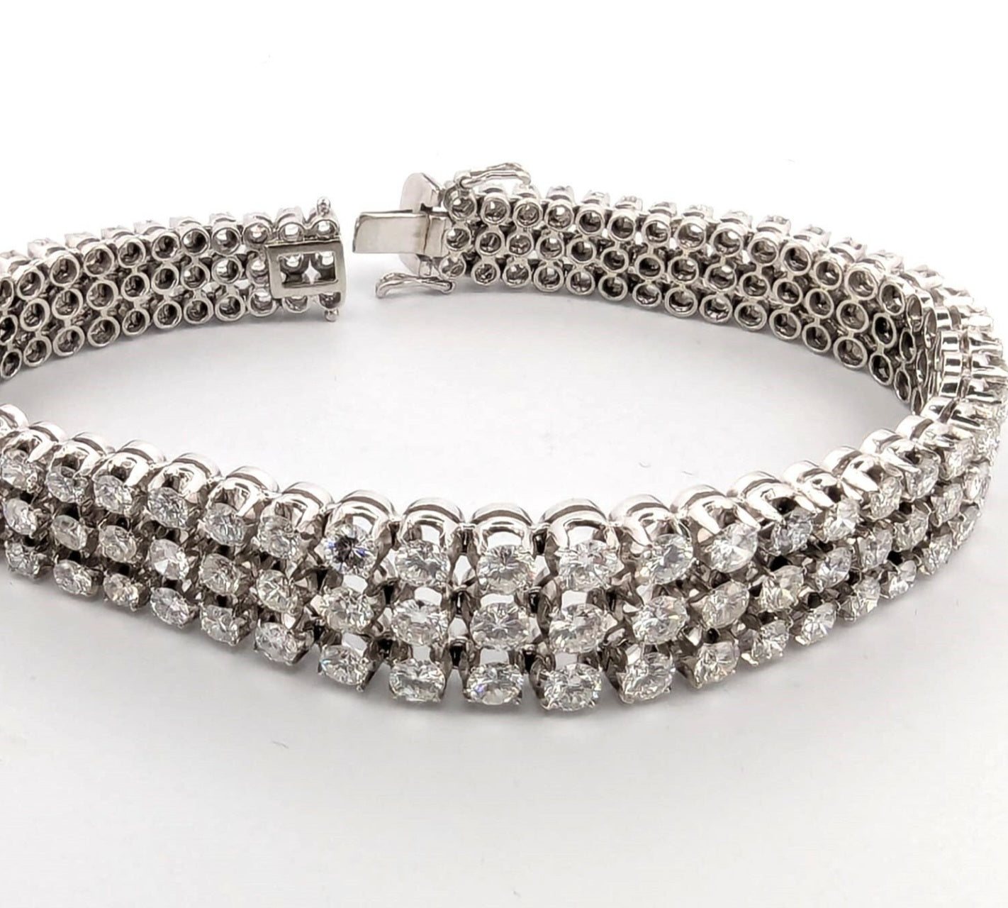 Bracciale Tennis - 18 carati Oro bianco, 18 ct Diamante (Naturale)