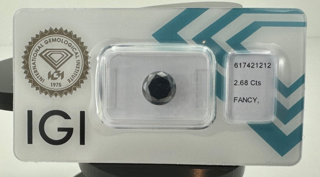 Diamante naturale certificato IGI black 2.68 ct