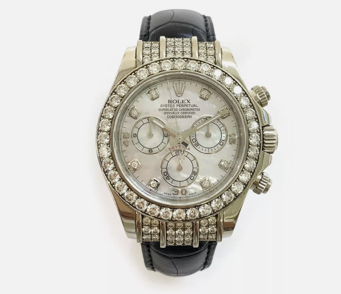Orologio Rolex Daytona Oro Bianco 18k Madreperla Diamante