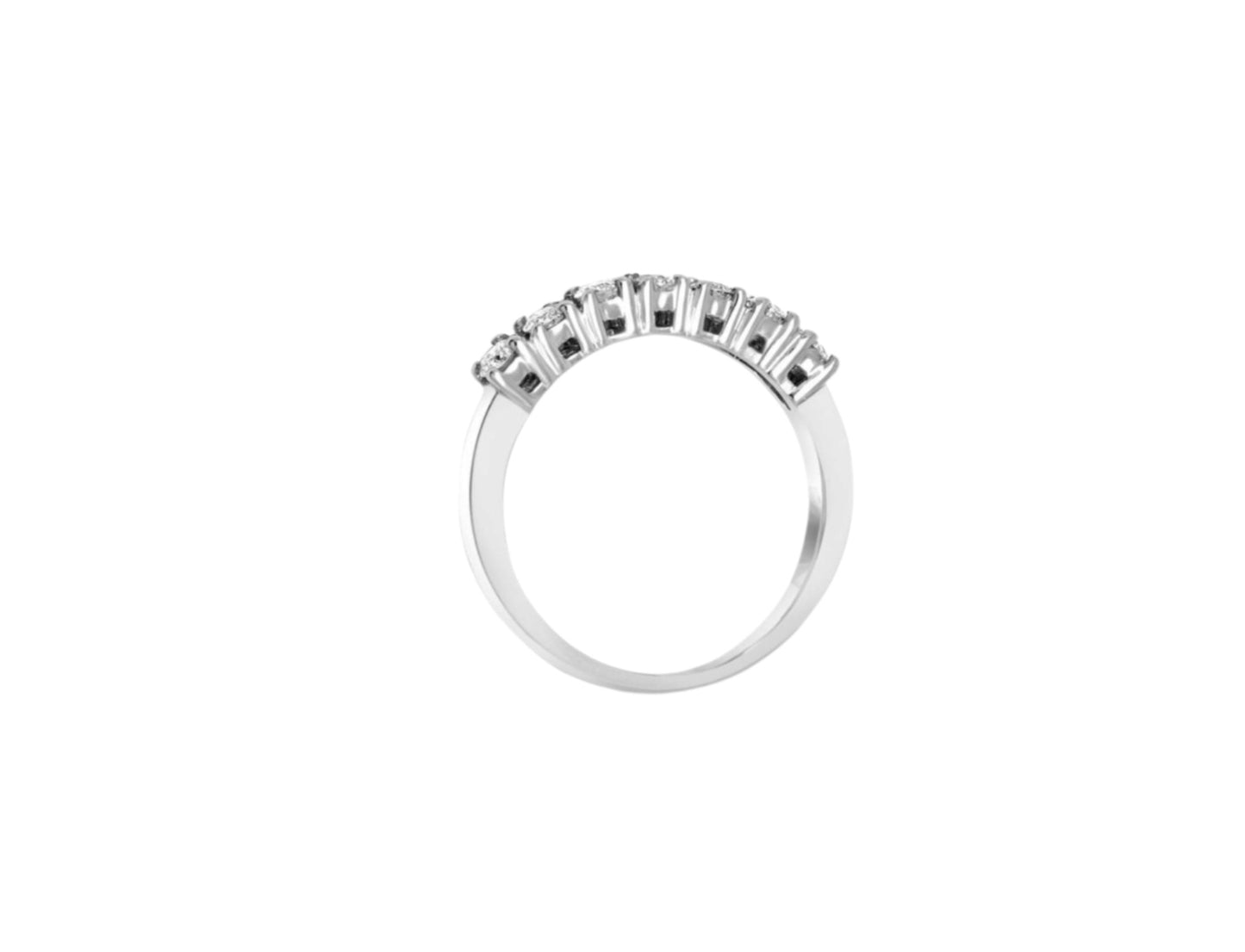 Anello riviera in oro bianco 18k con diamanti naturali 0.56ct