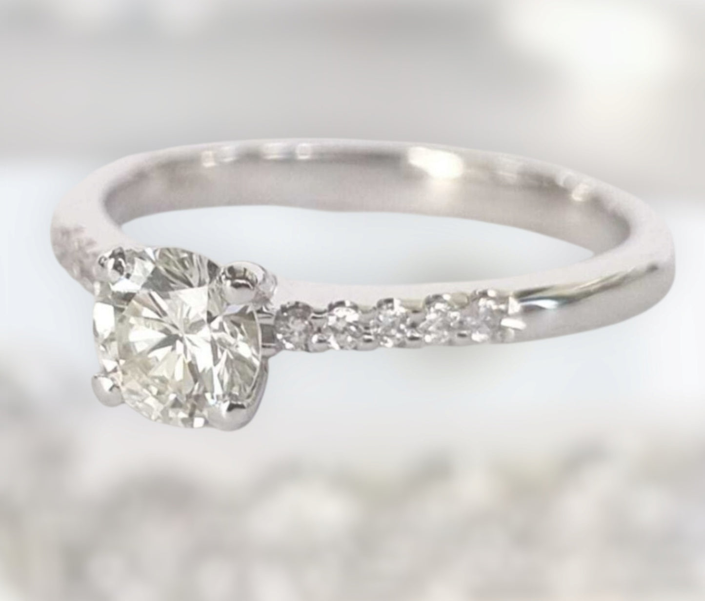 Anello di fidanzamento - 18 carati Oro bianco - 0.61ct. tw. Diamante (Naturale)