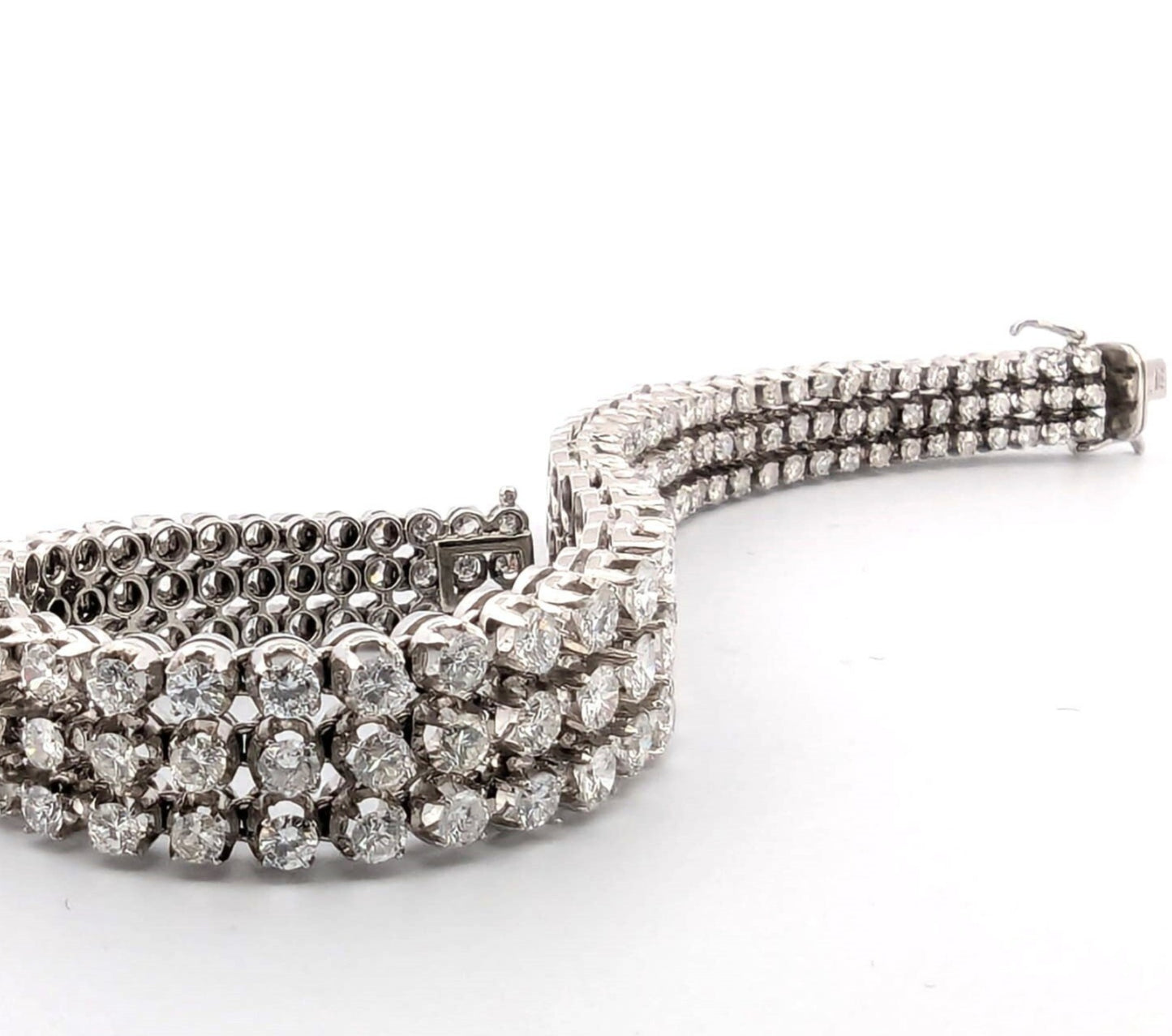 Bracciale Tennis - 18 carati Oro bianco, 18 ct Diamante (Naturale)
