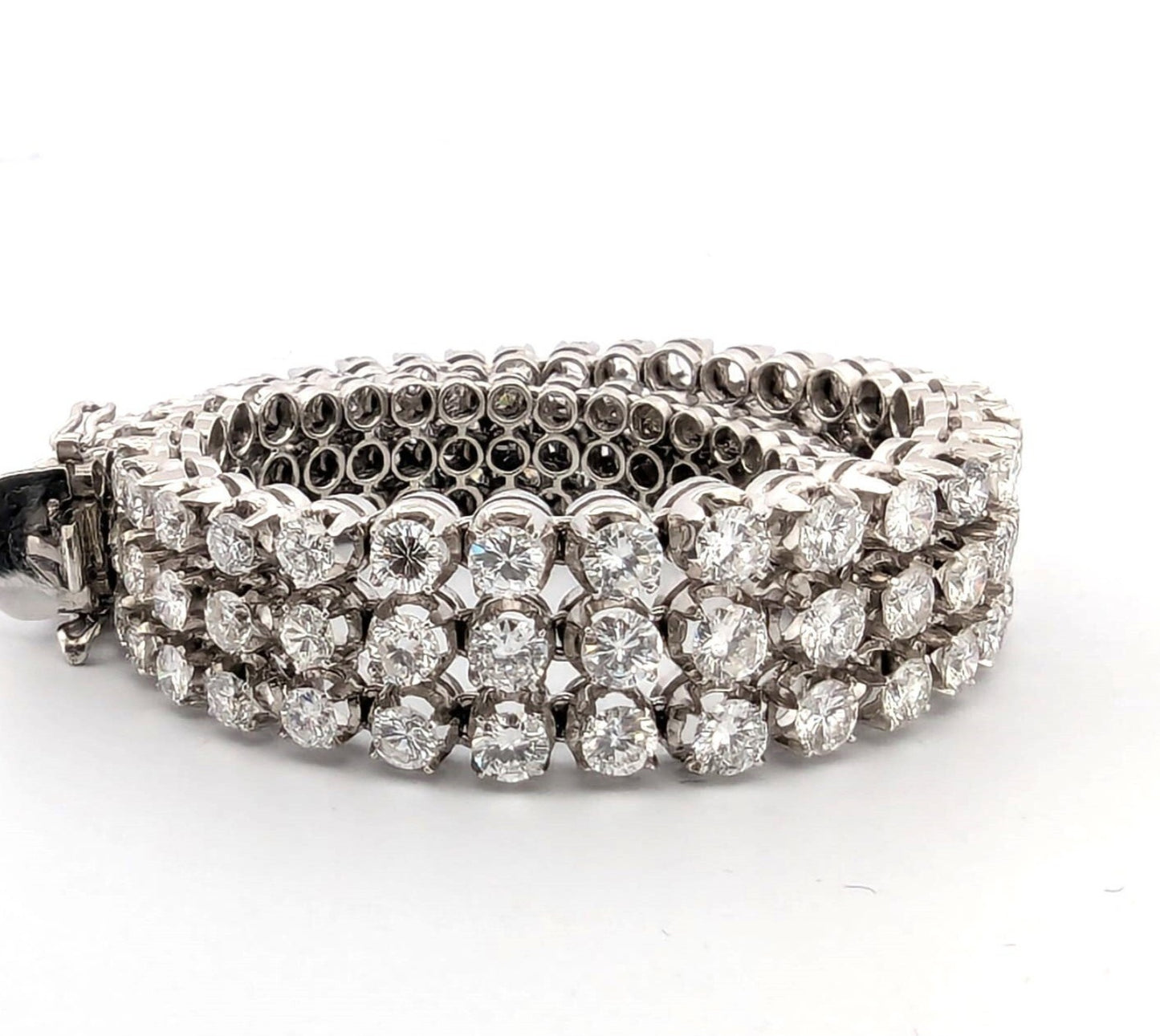 Bracciale Tennis - 18 carati Oro bianco, 18 ct Diamante (Naturale)