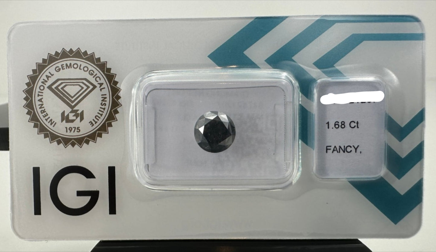 Diamante naturale certificato IGI black 1.68ct