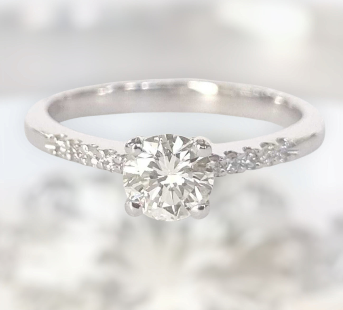 Anello di fidanzamento - 18 carati Oro bianco - 0.61ct. tw. Diamante (Naturale)