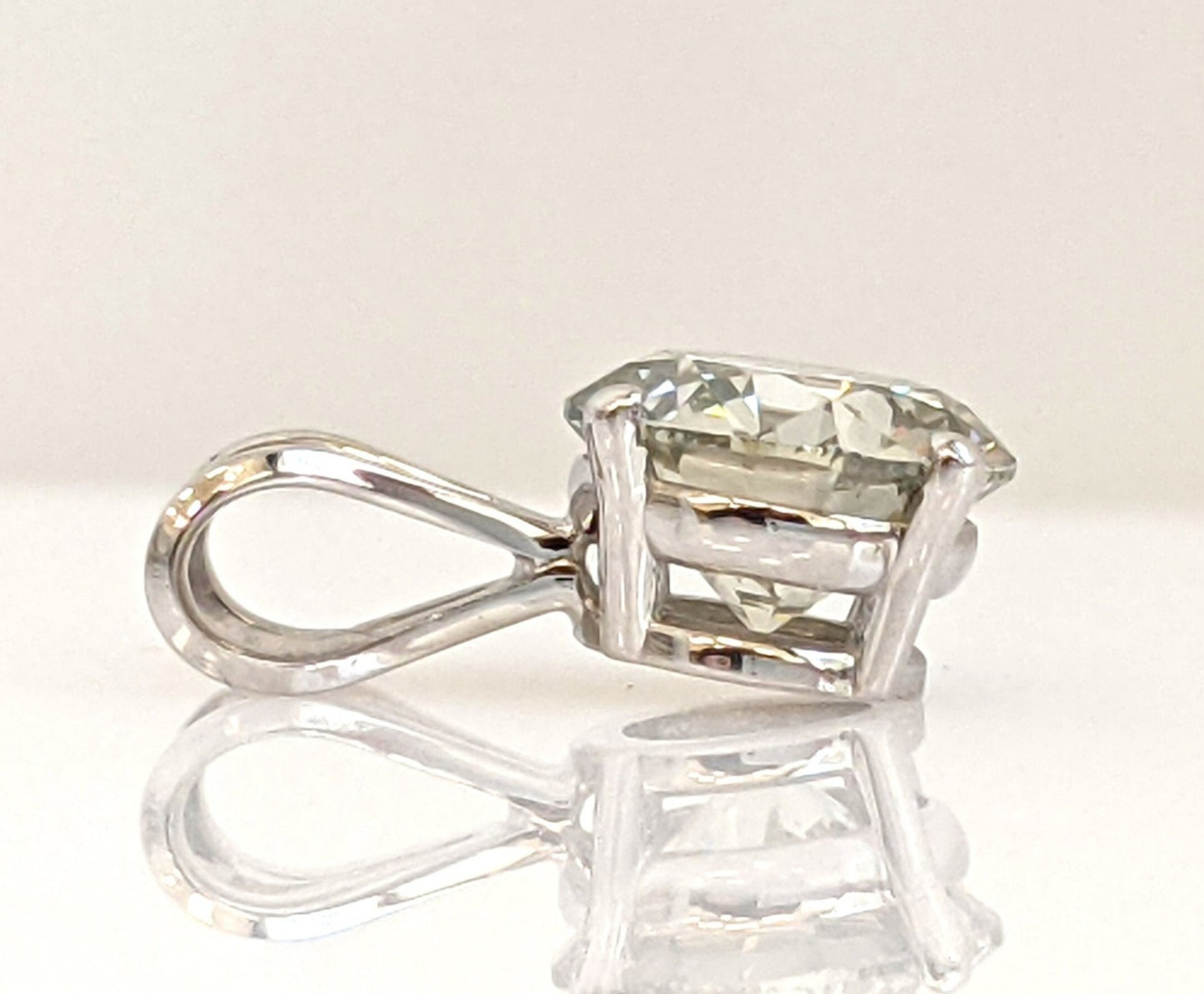 Ciondolo - 18 carati Oro bianco - 0.96ct. tw. Diamante ( naturale) -IGI