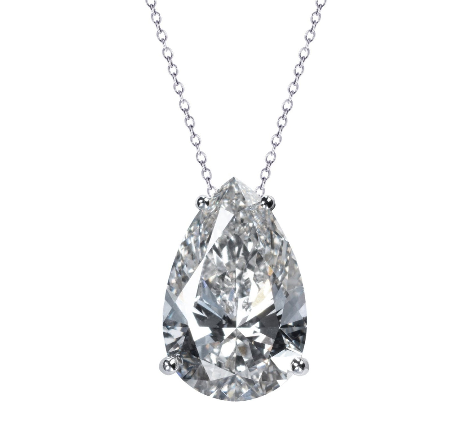 Collana in oro 18k e diamante naturale pera certificato IGI 1.00ct D IF