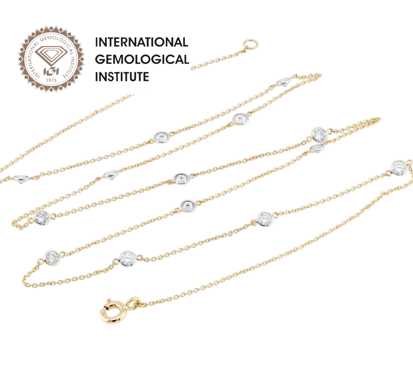Collana in oro giallo 18k e diamanti naturali 1.40ct