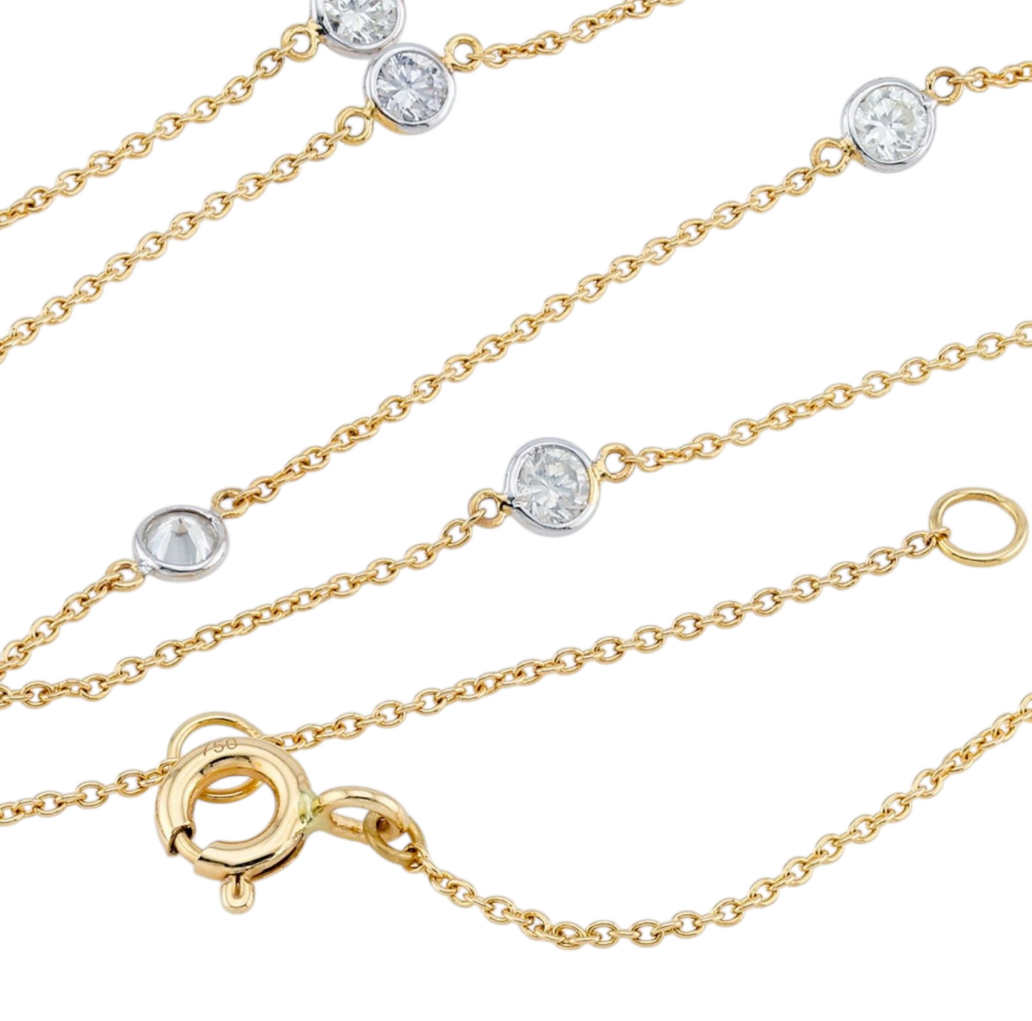 Collana in oro giallo 18k e diamanti naturali 1.40ct