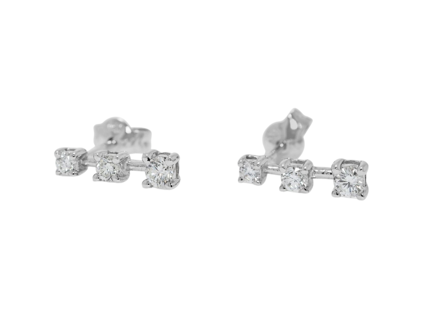 Orecchini punto luce trilogy in oro bianco e diamanti naturali 1.20ct
