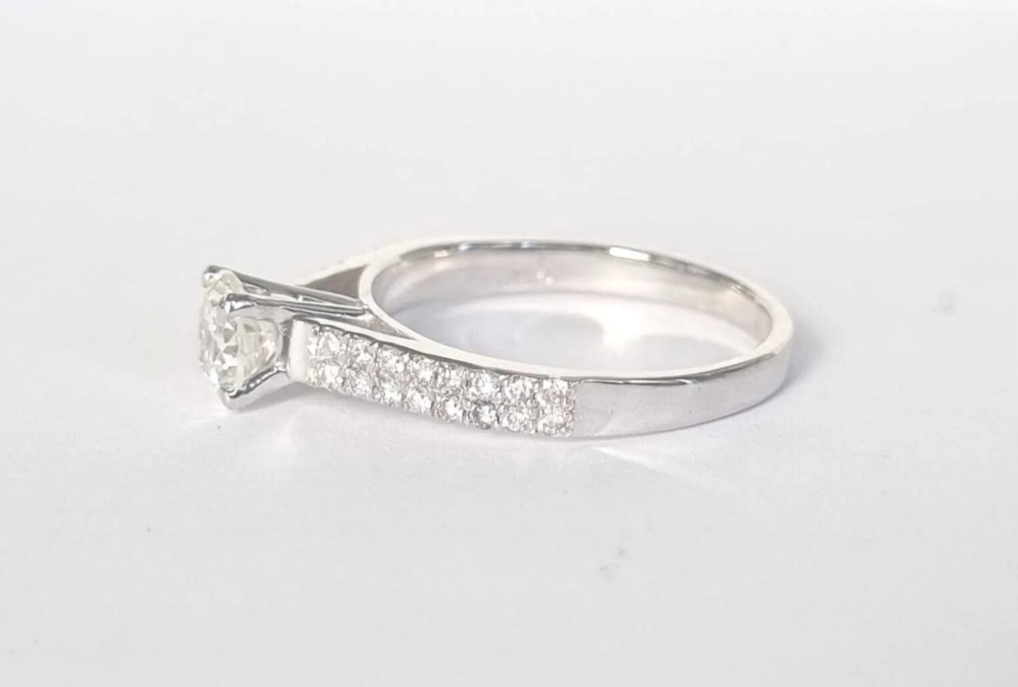 Anello di fidanzamento - 18 carati Oro bianco - 1.01ct. tw. Diamante (Naturale)
