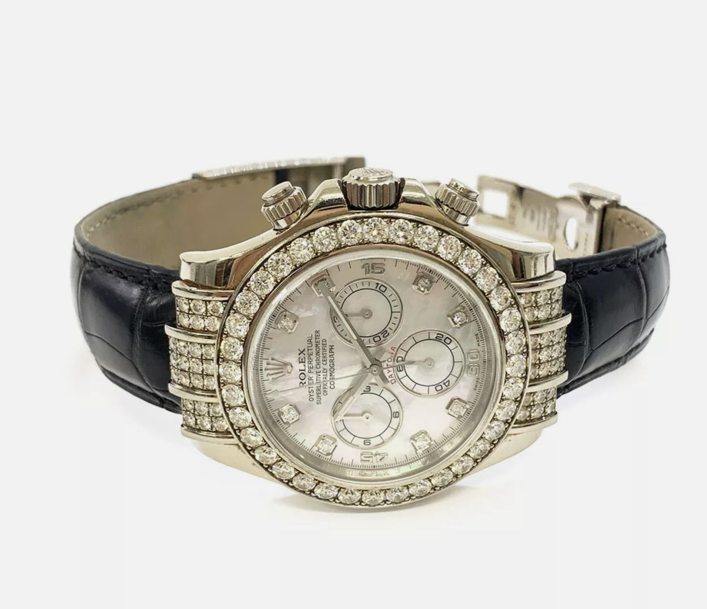 Orologio Rolex Daytona Oro Bianco 18k Madreperla Diamante