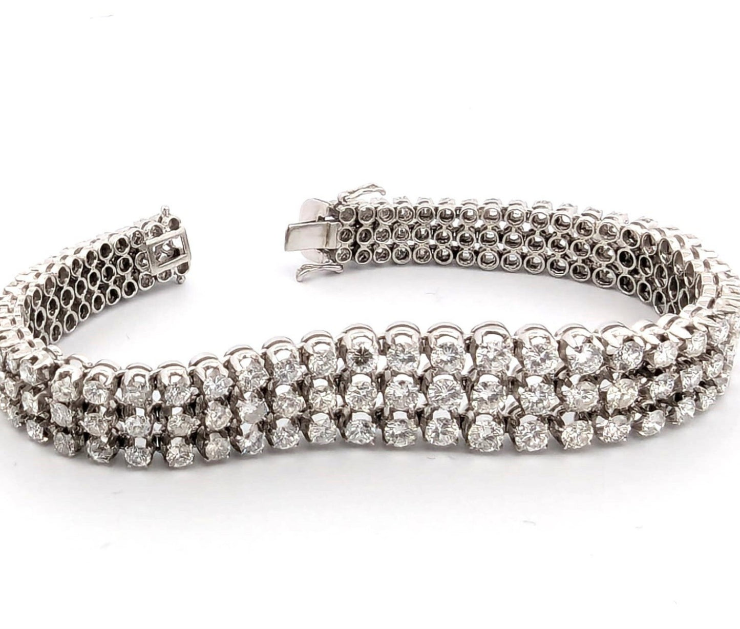 Bracciale Tennis - 18 carati Oro bianco, 18 ct Diamante (Naturale)