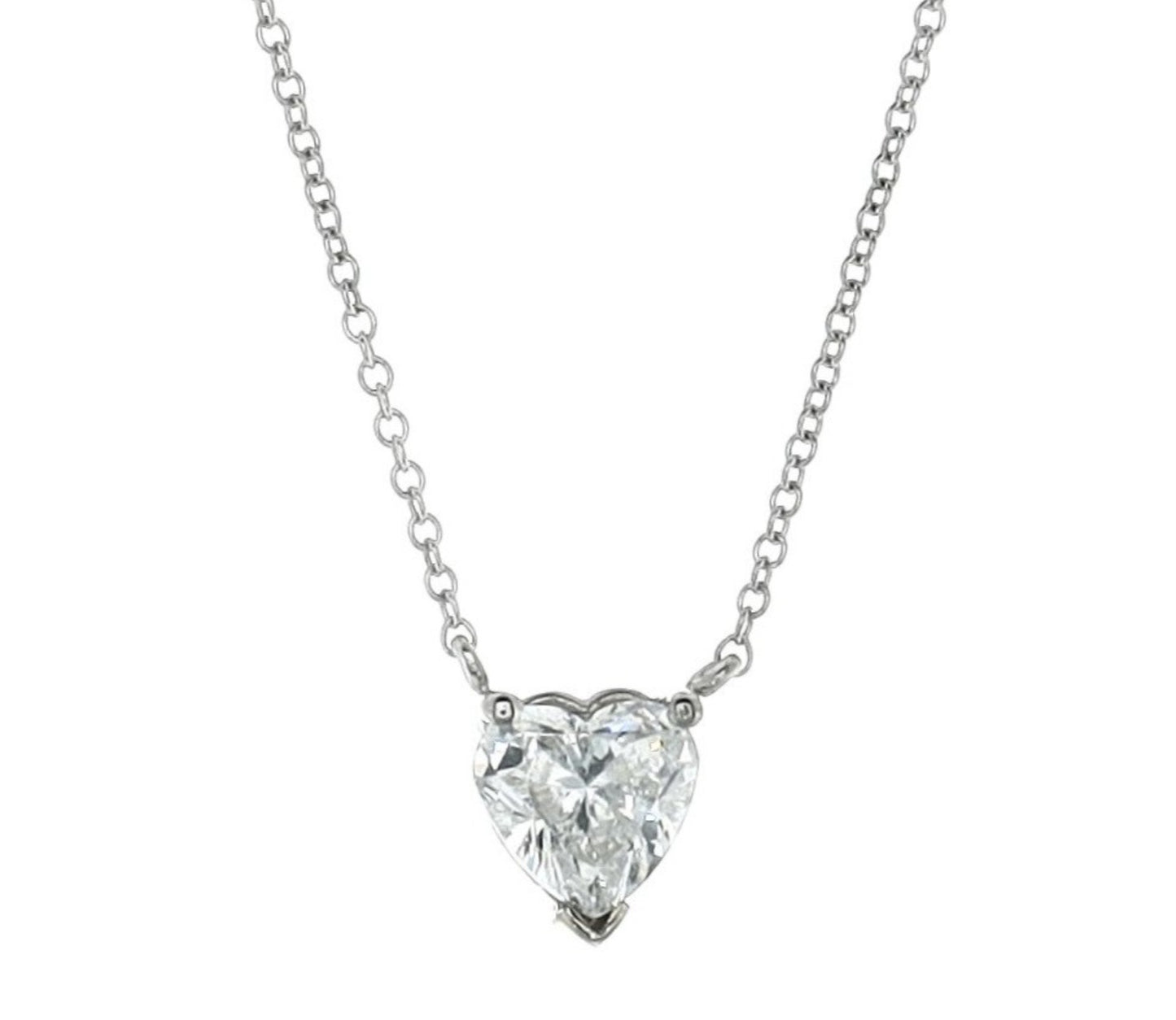 Collana punto luce in oro e diamante naturale cuore 0.25ct