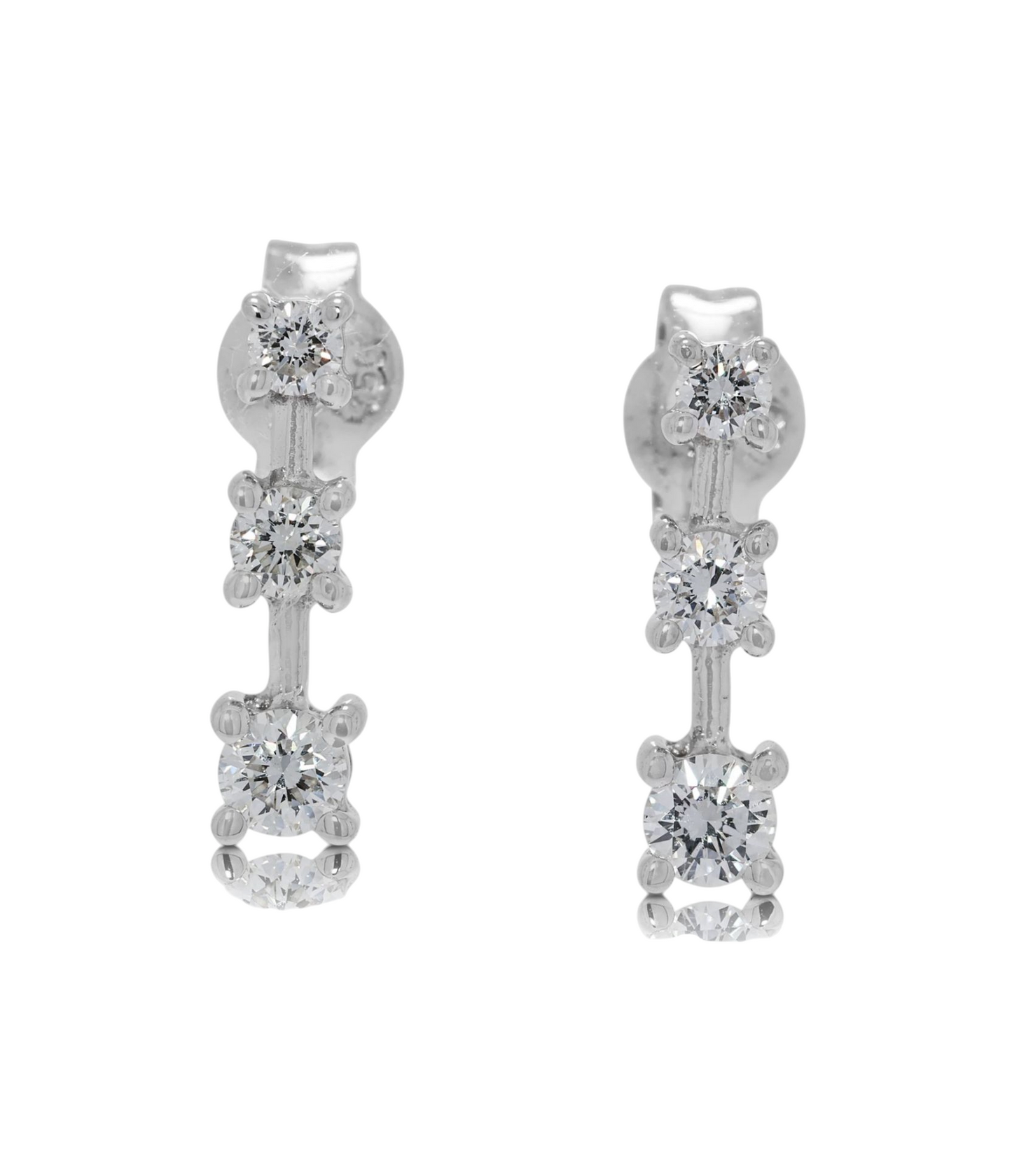 Orecchini punto luce trilogy in oro bianco e diamanti naturali 1.20ct